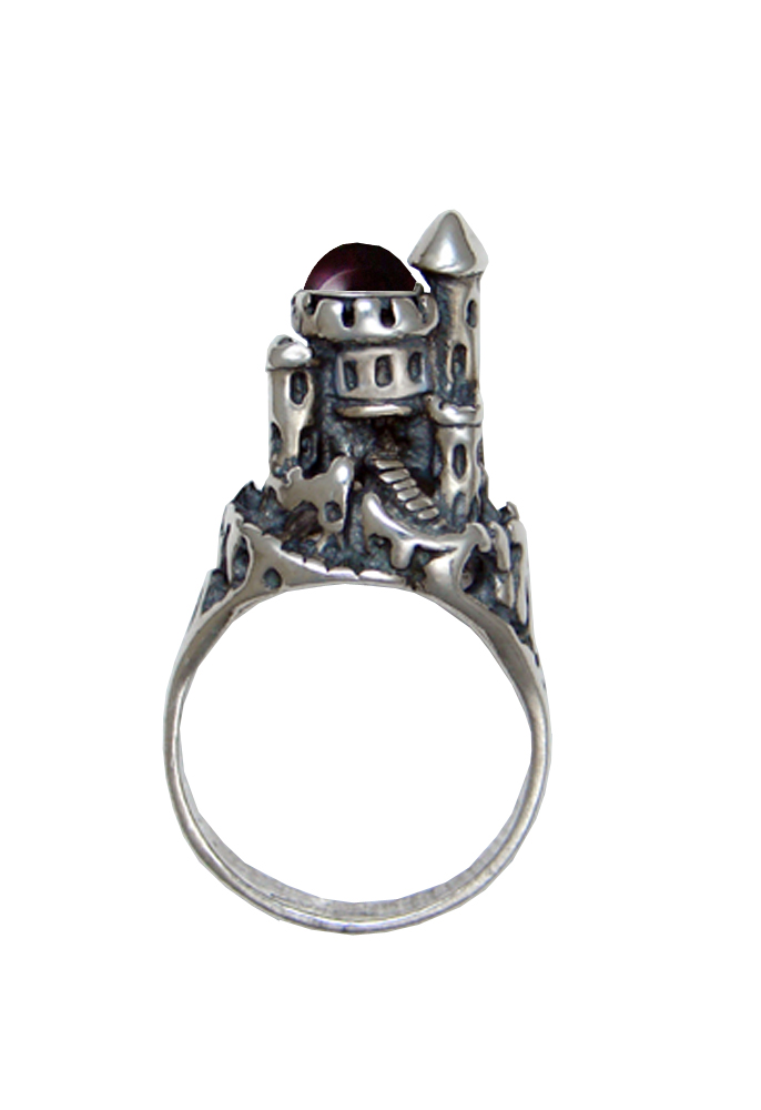 Sterling Silver Castle of Dreams Ring With Garnet Size 10